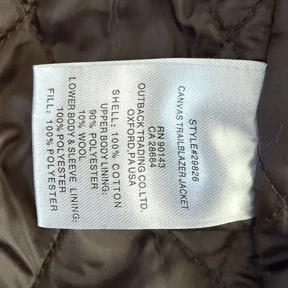 Outback Trading Company Trailblazer Canvas Tan Cotton Mens Jacket - Picture 8 of 8
